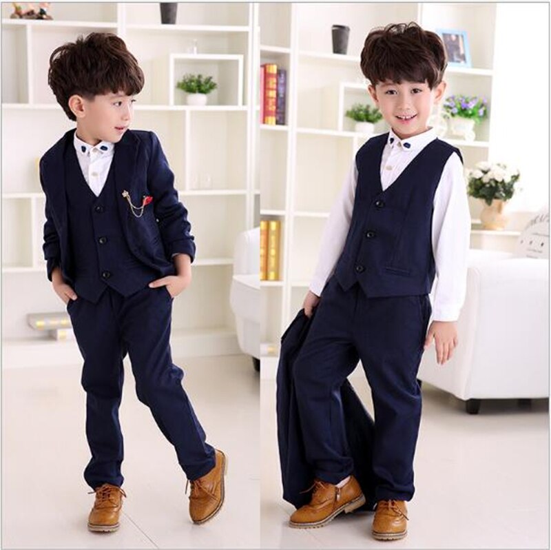 Children suit in the spring and autumn winter children's wear: bule 3pcs / 9T