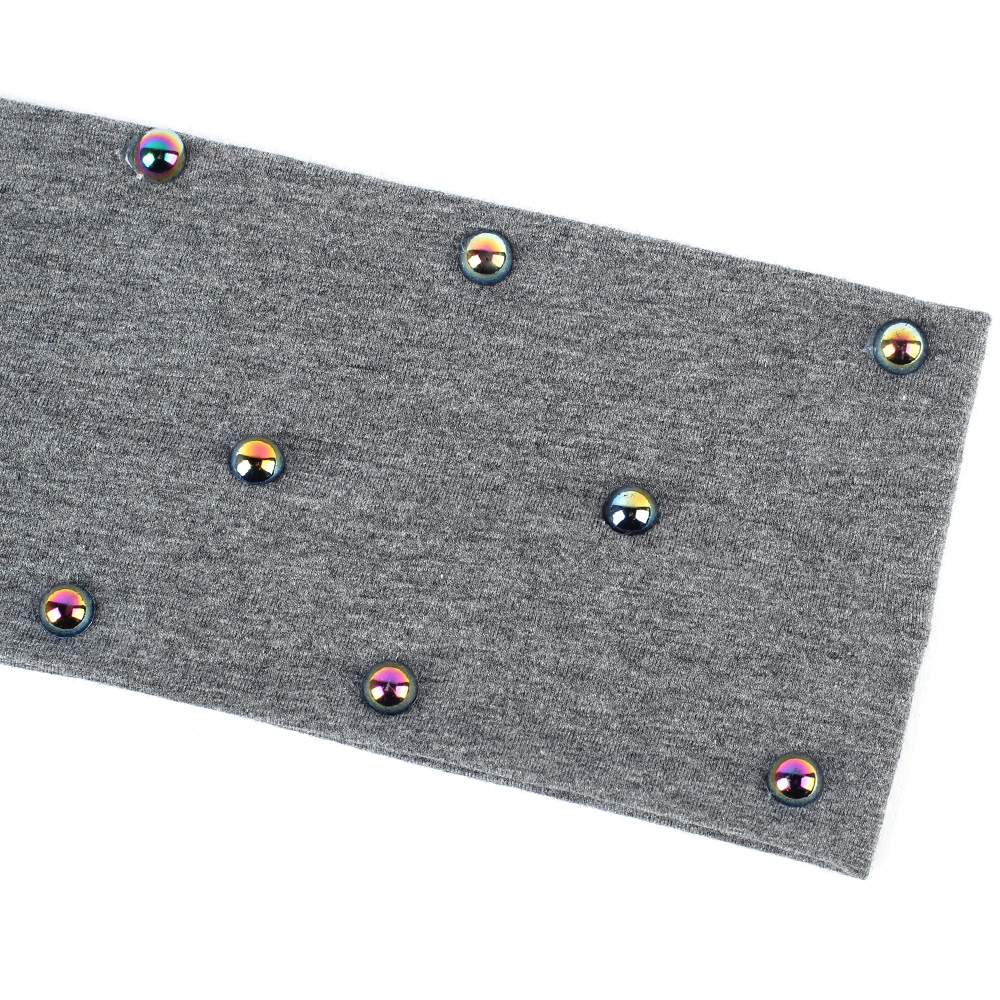 Geebro Frühling frauen Flache Baumwolle Stirnband Regenbogen Farbe Perlen Stirnbänder für Mädchen dehnbar Haarband Turban wickeln
