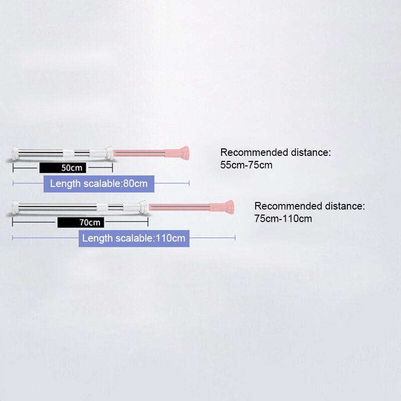 Spring Loaded Telescopic Rods Adjustable Rail Poles Clothes Wardrobe Tension Rail Pole Rods JS23