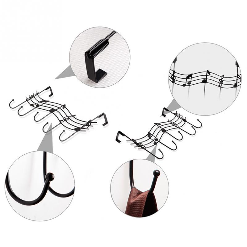 Door Back Hooks Metal Notes Wall Hooks Hanger Kitchen Bathroom clothes bags hats towels Organizer Hanger Hooks With 5-Hook