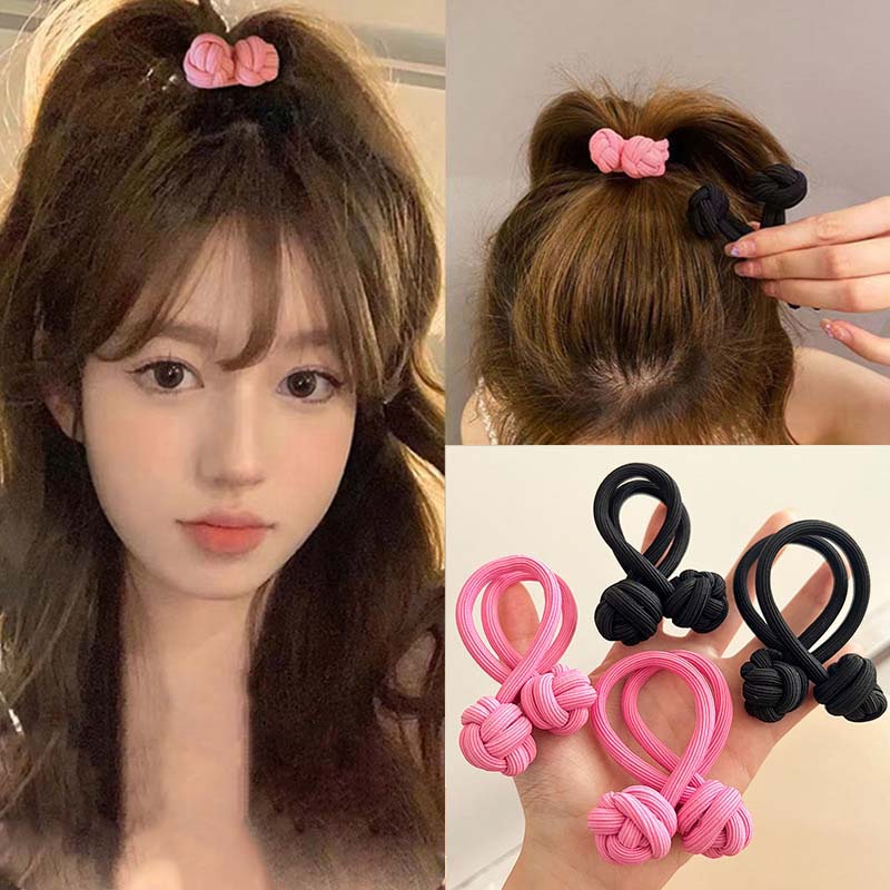 Bandas de goma para coleta alta para mujer, banda para el cabello, cuerda elástica para la cabeza, Scrunchies coreanos, lazos para el cabello anudados, accesorios para el cabello