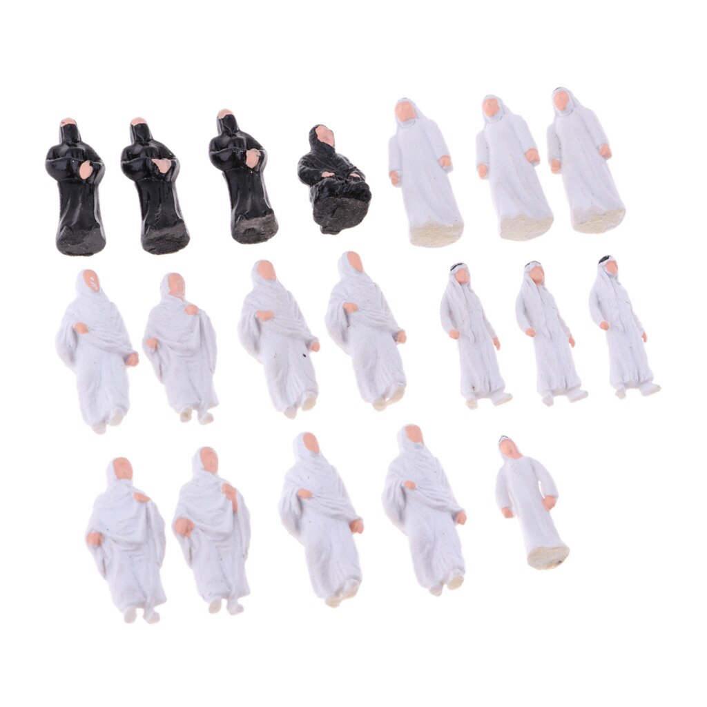20Pcs Plastic Unpainted 1:50 Scale Model Figures People Arabian Arabs Models