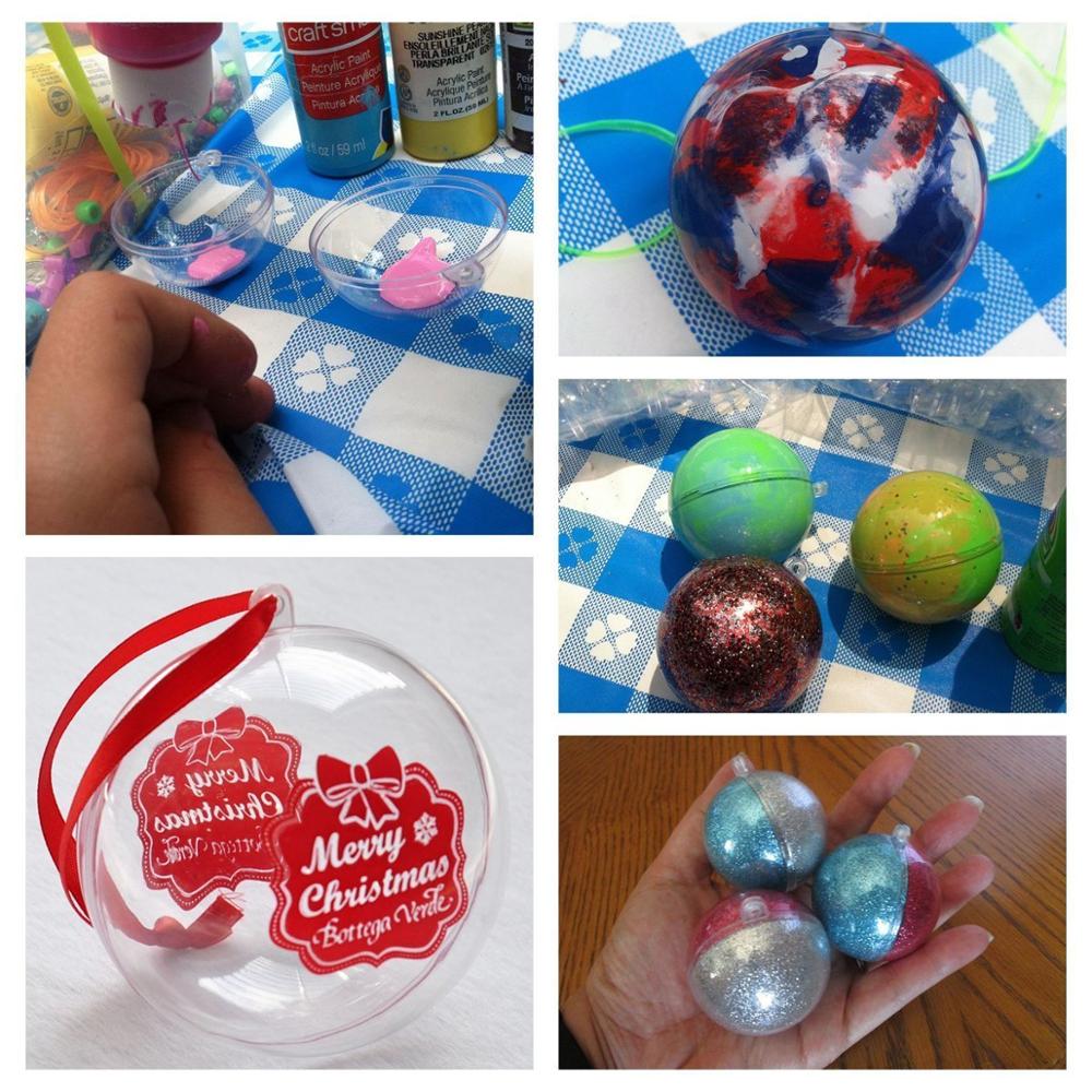 10pcs/lot Acrylic Transparent Hanging Balls Sphere Baubles For DIY Christmas Wedding Party Decoration Ornament