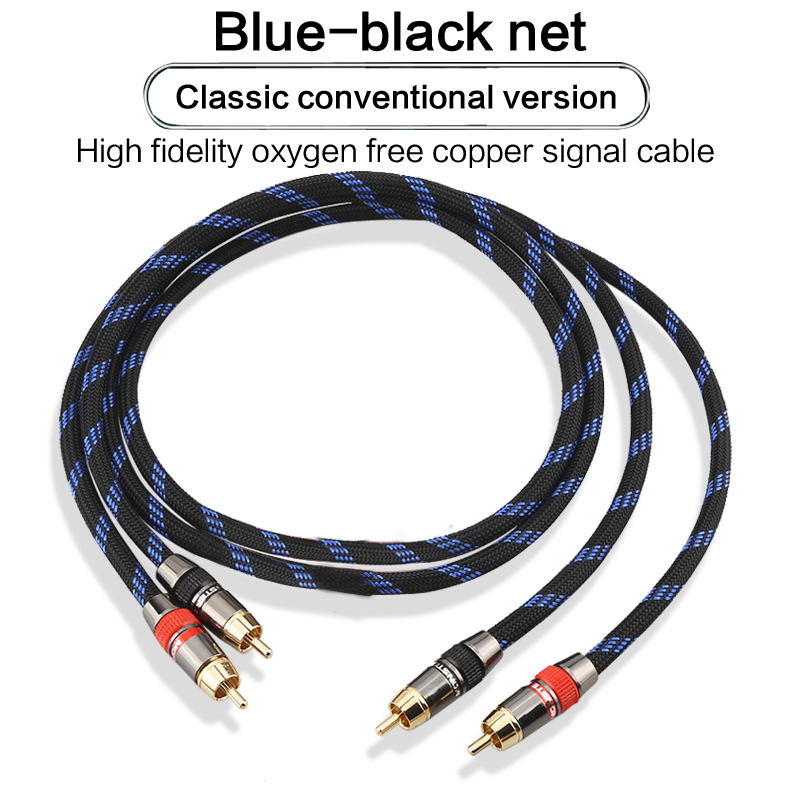 DIYLIVE 1 para kabel audio RCA 2 RCA do 2 RCA Interconnect kable radio HIFI 6N OFC z męskiego na męskie dla wzmacniacza DAC TV samochodowy sprzęt audio: Niebieski / <= 0.5 m