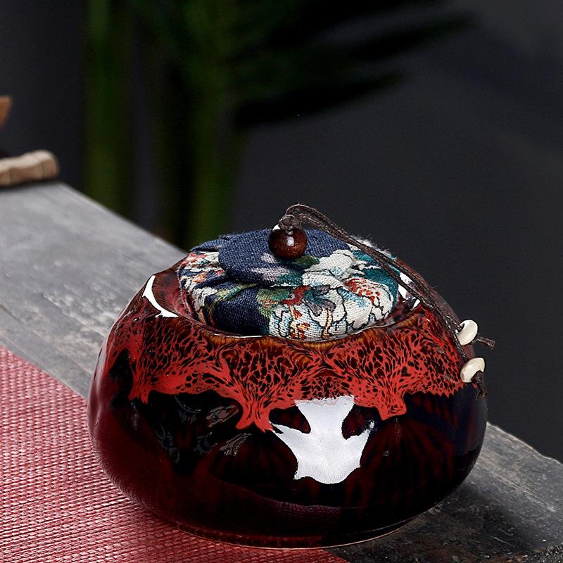 Contenedores de té chinos Vintage, Mini cajas de almacenamiento de cerámica, contenedor Retro sólido de té, organizador de cerámica, lata de té y cena para el hogar: 3