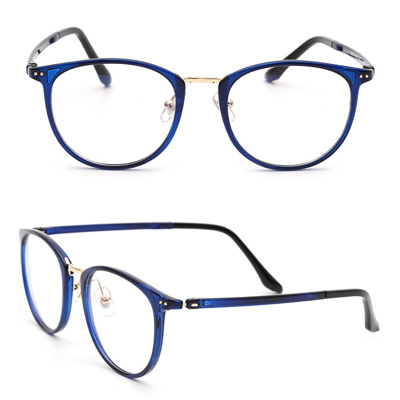 Anti-blue light blocking eyeglasses computer protective glasses TR90 combined metal square UV400 slim simple TV watching eyewear