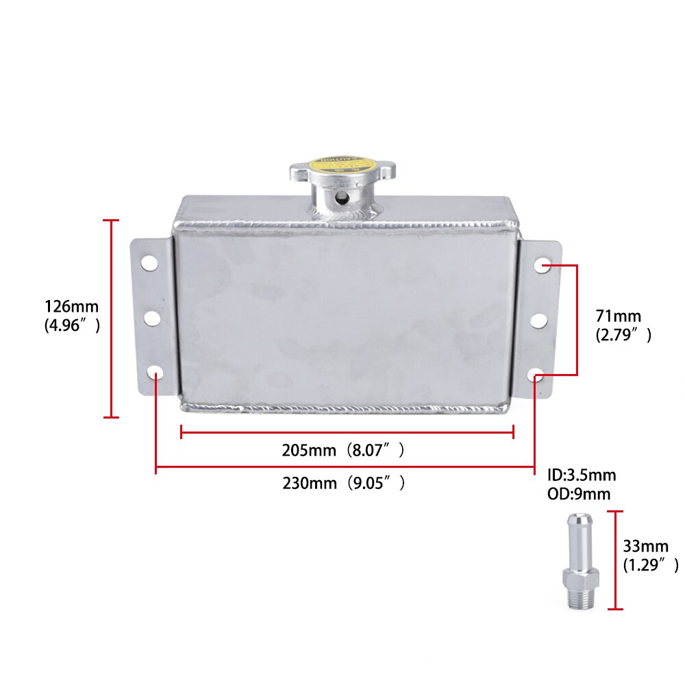 Aluminum Universal Coolant Expansion Fill Tank Coolant Expansion Fill Tank Overflow Reservoir For Honda