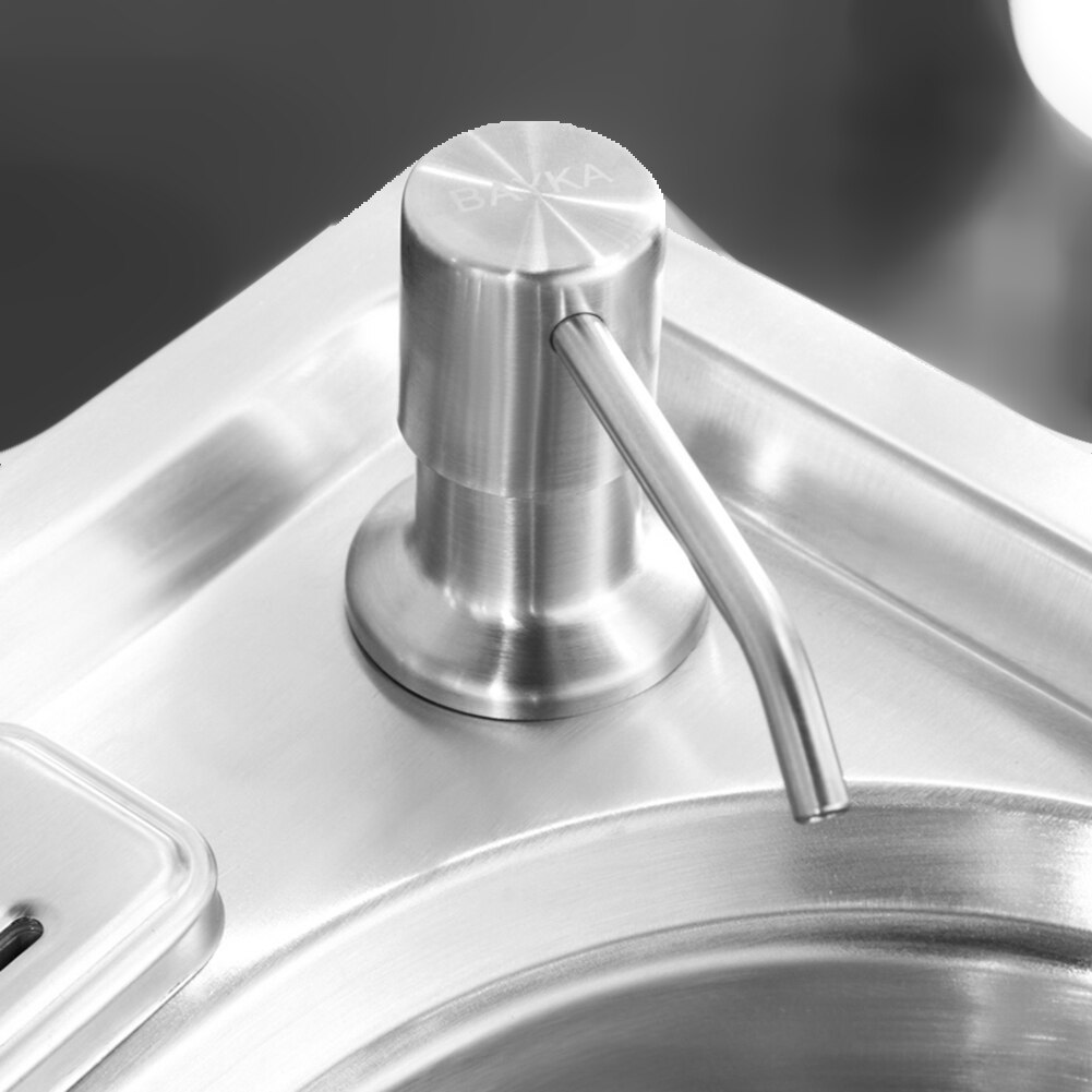 Stainless Steel Kitchen Soap Dispenser Sink Detergent Shampoo Hand Wash Soap Bottle Silver Pumps for Bathroom Hotel
