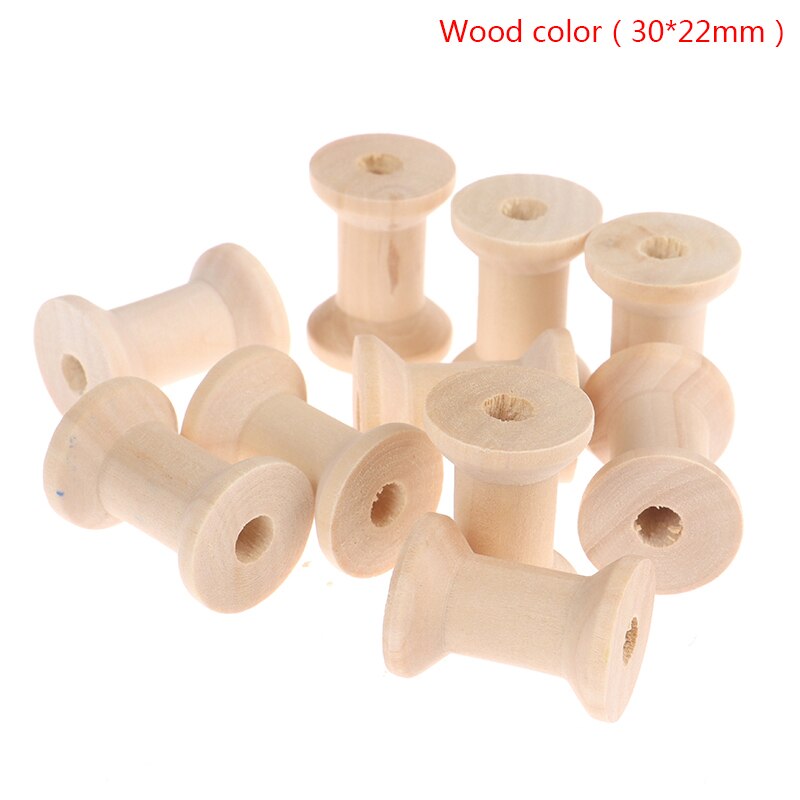 10 stuks/pak gemengde kleuren lege houten klossen handwerk klossen klossen garen naaigereedschap accessoires borduurwerk: 4