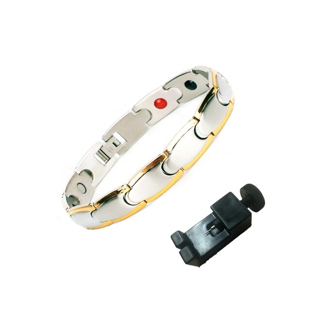 EBUTY Gesundheit 4 Elemente Armbinde Edelstahl Armreif Frauen &Ampere; Männer Armbinde Schmuck Mit Kasten Hologramm Armbänder: H