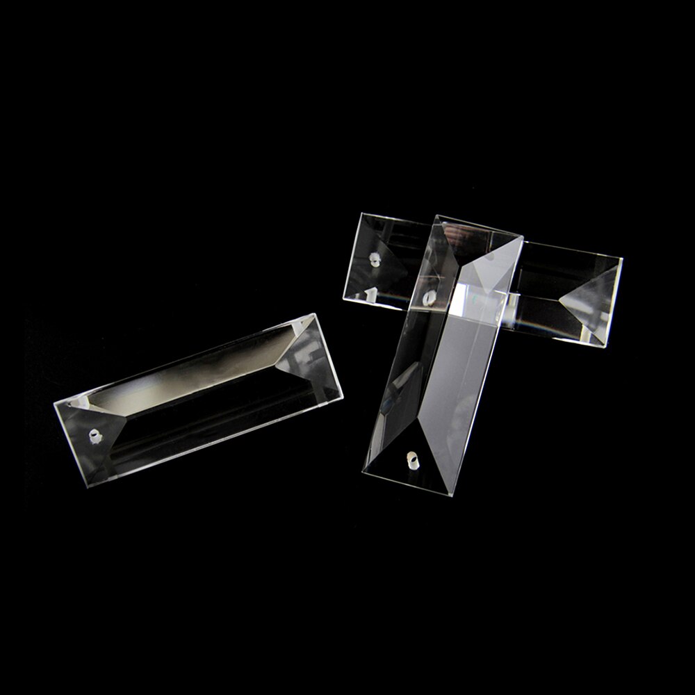 22x63mm-22x220mm 1 pieza 1 agujero/2 agujeros recorte triángulo cristal claro prisma candelabros de cristal piezas colgantes