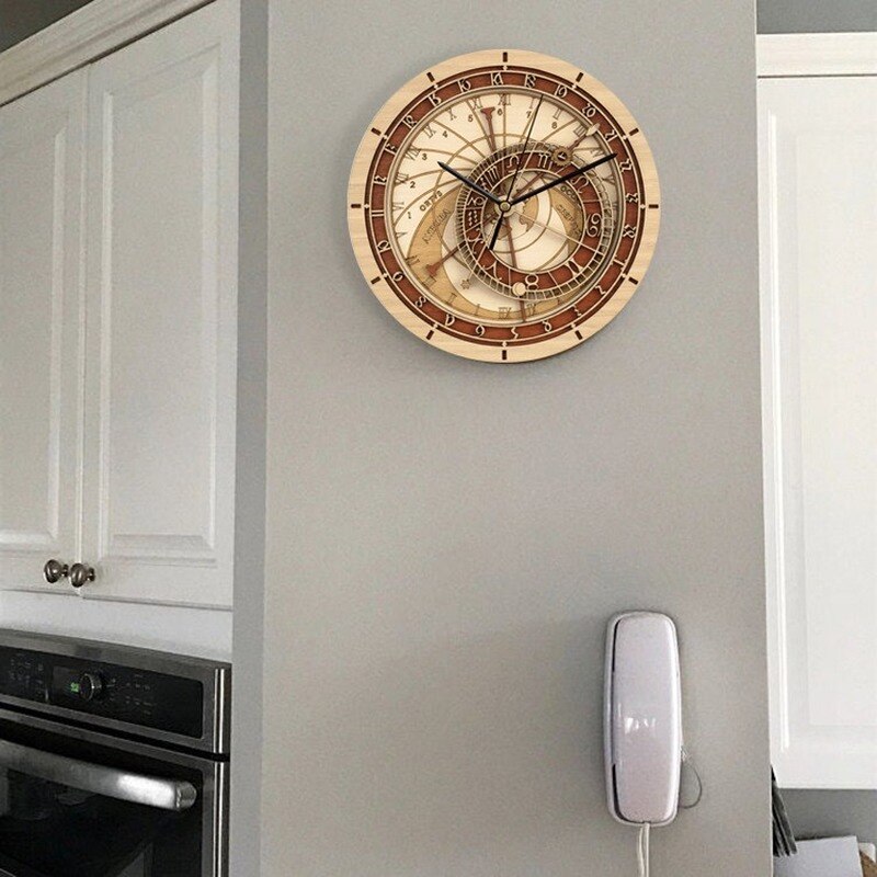 Prague Astronomical Clock Wall Art Astrology Decorative Wall Watch Artwork Prague WY72307