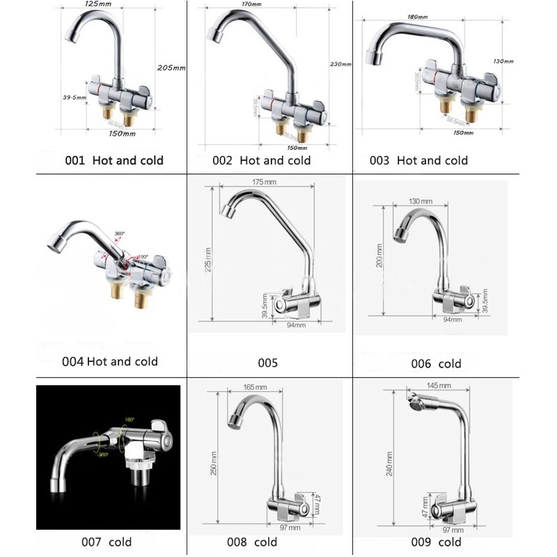 RV Accessories RV Folding 360 Rotation for Bathroom Deck Caravan Boat Mounted Faucet Kitchen Cold & Water Tap Universal 004