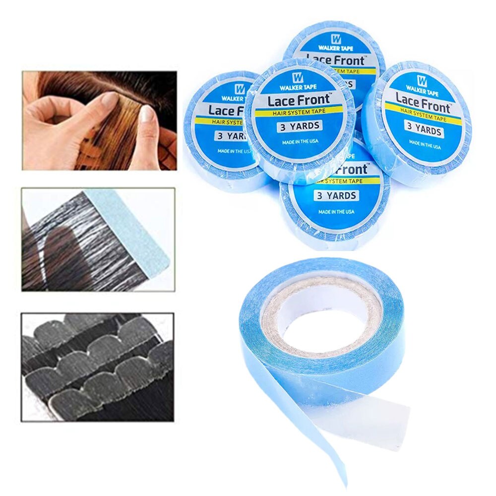 3 Meter Lace Front Tape Dubbelzijdig Blauwe Liner Haar Vervanging Tape Voor Toupet En Pruik, Hair Extensions