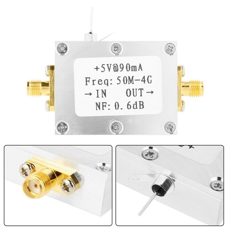 Faible bruit LNA 50M-4GHz NF = 0.6DB RF amplificateur FM HF VHF/UHF Ham Radio Module Radio -110DBm