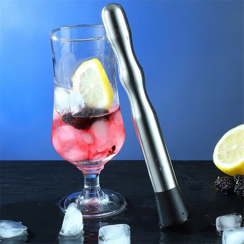 22.5cm Stable Antiskid Bar Cocktail Muddler Mojito Stainless Steel Bar Mixer Barware Drink Fruit Muddler Crushed Ice Bar Tools