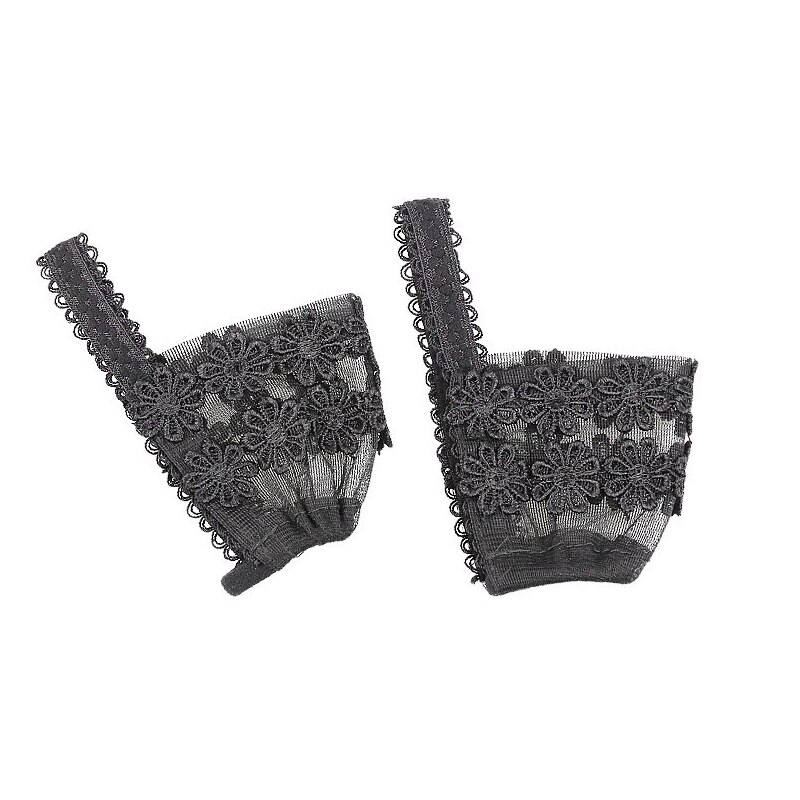 1 Paar Hoge Hakken Schoenen Anti-Druppels Hak Bandjes Non Slip Zwart Kant Elastische Band