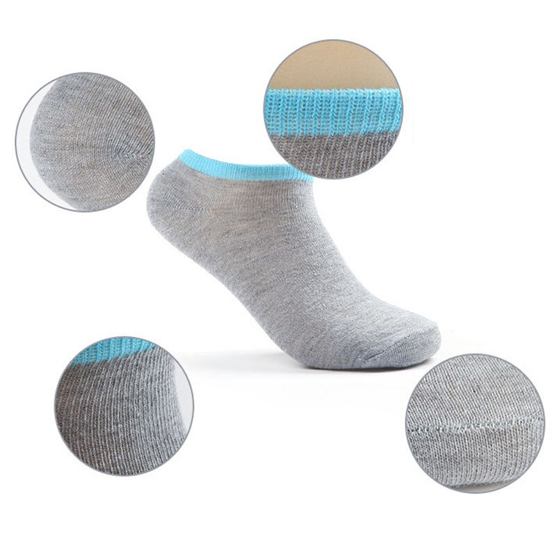5 Pairs Spring Summer Men Socks Comfortable And Breathable Splice Color Non-slip Ankle Low Cut Sock FK88