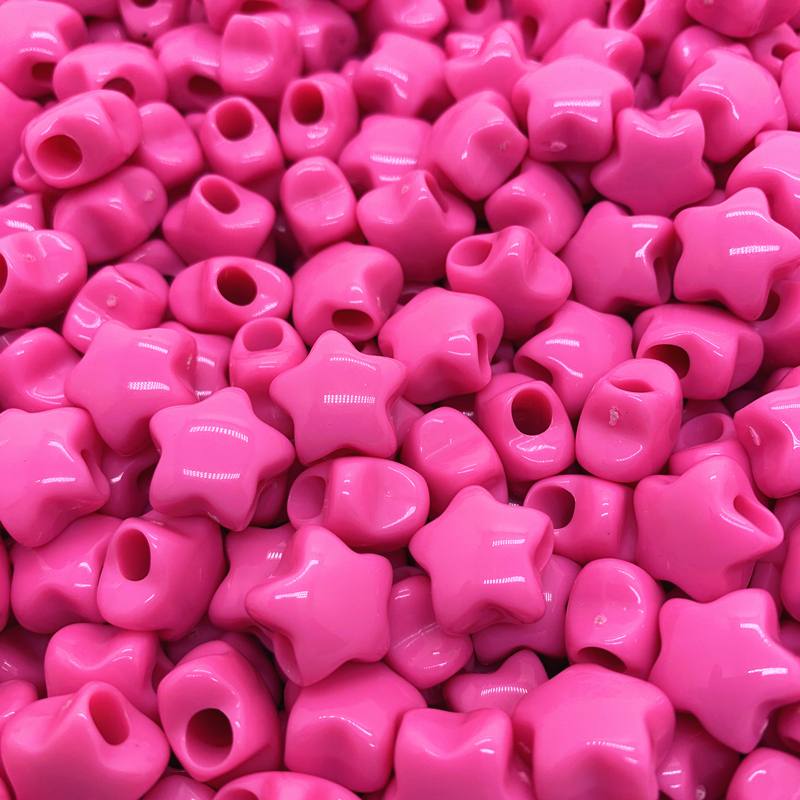 20 piezas cuentas acrílicas con forma de estrella de pentagrama con agujero grande de 15mm, cuentas espaciadoras sueltas para fabricación de joyería, accesorios de ropa DIY