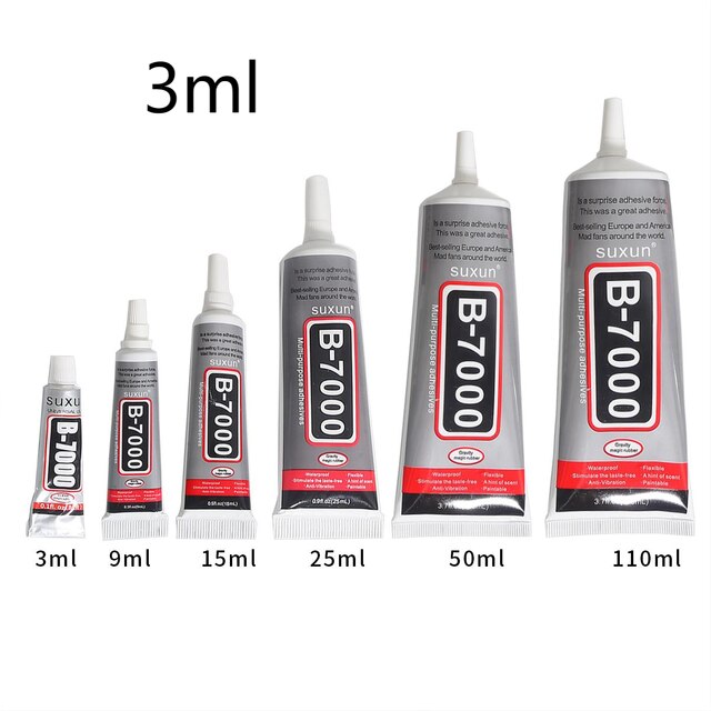 B7000 3/9/15/25/50/110ml Glue Adhesive Epoxy Resin Repair Mobile Phone Screen Glass Glue Rhinestones Crystal DIY Jewelry Craft: 3ml