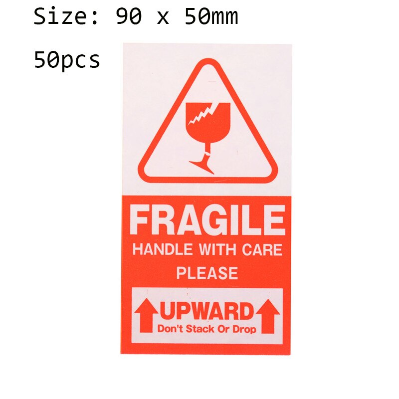 40/50/100/240pcs/lot Fragile Warning Label Sticker Fragile Sticker Up and Handle With Care Keep Dry Express Label: 50pcs