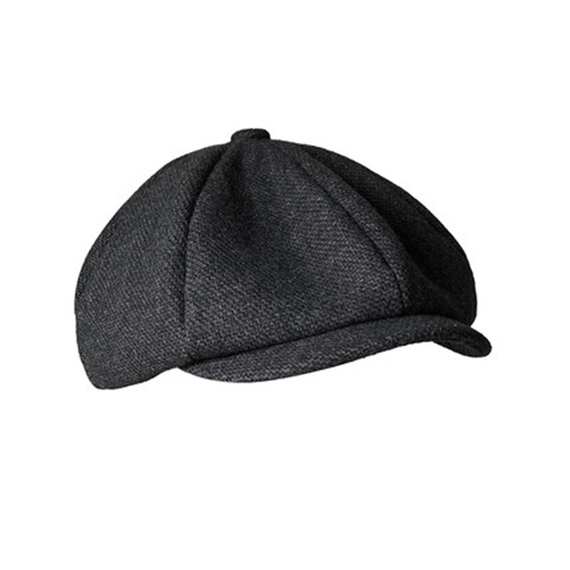 Gorra de Peaky Blinders para hombre, boina Vintage gris oscuro, octagonal, informal, calabaza, Gatsby, plano, BLM296