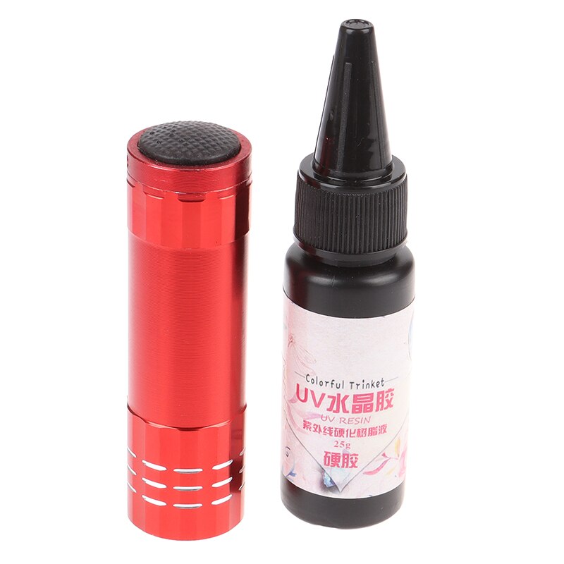 UV Flashlight/Lamp + UV Resin Kit 25ml Ultraviolet Cure Resin DIY Fast Curing UV Hard Resin Glue For Making Jewelry Handicrafts