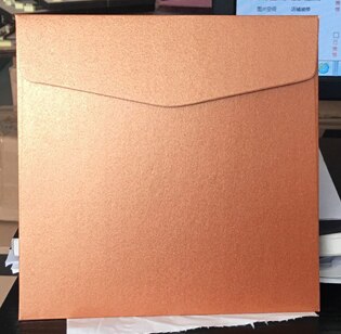 50pcs- Pearl Paper Square Envelope 14x14cm Wedding Invitation Envelopes Handkerchief Special Invitation: copper