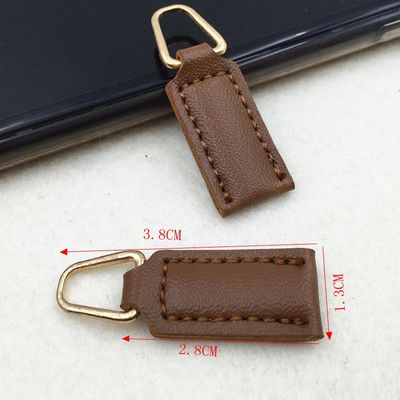 2 Stuks Pu Leer Rits Pull Tab Voor Tassen Garment Rugzak Accessoires Diy Rits Puller End Afneembare Clip Zip Hoofd slider: D