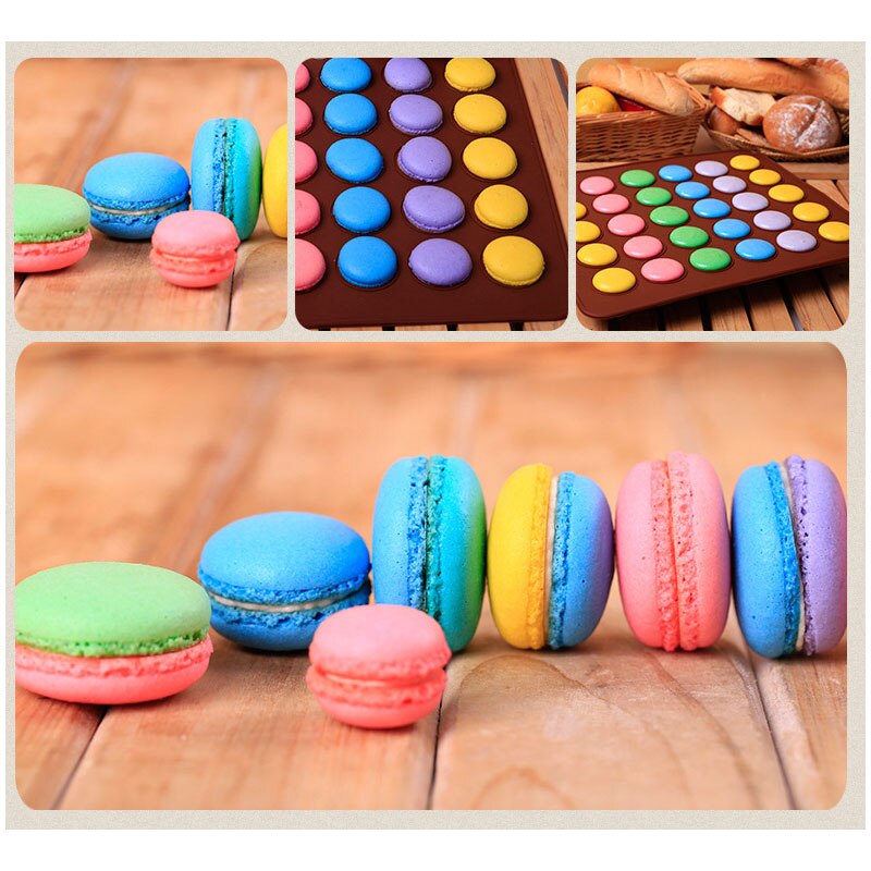 Plaque de cuisson ronde en silicone pour Macaron, 48 ou 30 trous, tapis de cuisson bricolage-même, Dessert, four, ustensiles de cuisson pour gâteaux