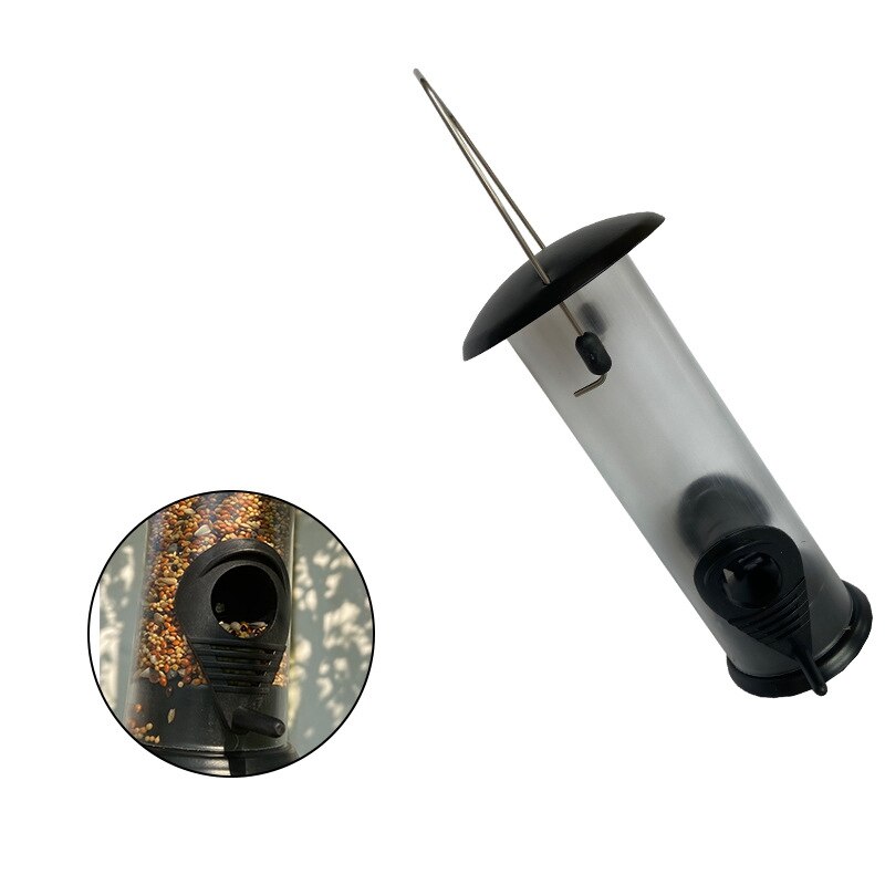 Rurowy karmnik dla ptaków, wiewiórka anty-wiszący karmnik dla ptaków, odłączany zewnętrzny podajnik odporny na warunki atmosferyczne, czarny