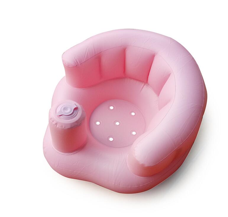 Baby gutt jente oppblåsbar stol støtte sete lære å sitte stol spedbarn spisestue komfort bærbar reise strand badesete: G