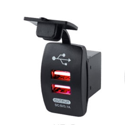 Motorcycle USB Lader Mobiele Telefoon Voeding Lader Dual USB Sigarettenaansteker Adapter Motor DC 12-24 V Dual USB Charger: Rood