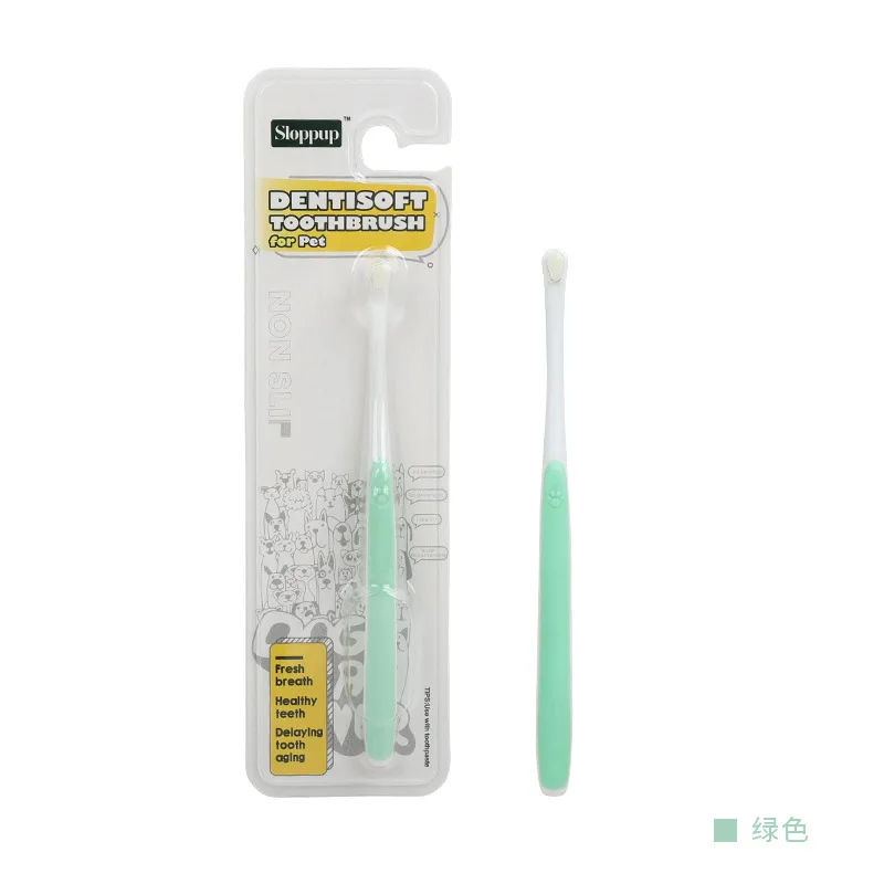 Cepillo de dientes de cabeza redonda para perros, elimina el mal aliento y el sarro, cuidado Dental, cepillo suave, herramientas de limpieza bucal para perros y gatos, suministros: escarlata