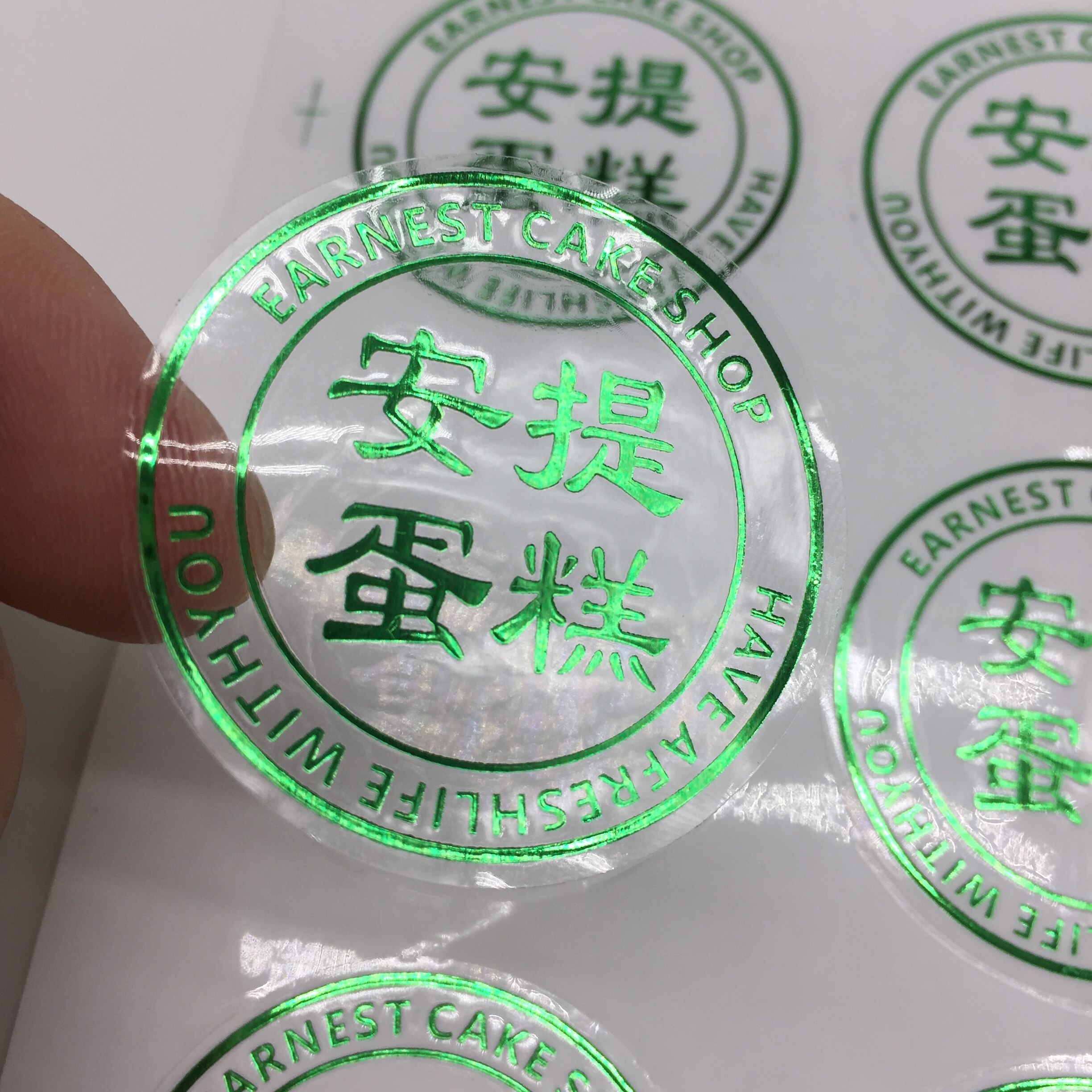 Custom Made Pvc Sticker/Zelfklevende Sticker/Gold Sticker/Goud Stempelen Sticker/Helder Transparant Sticker