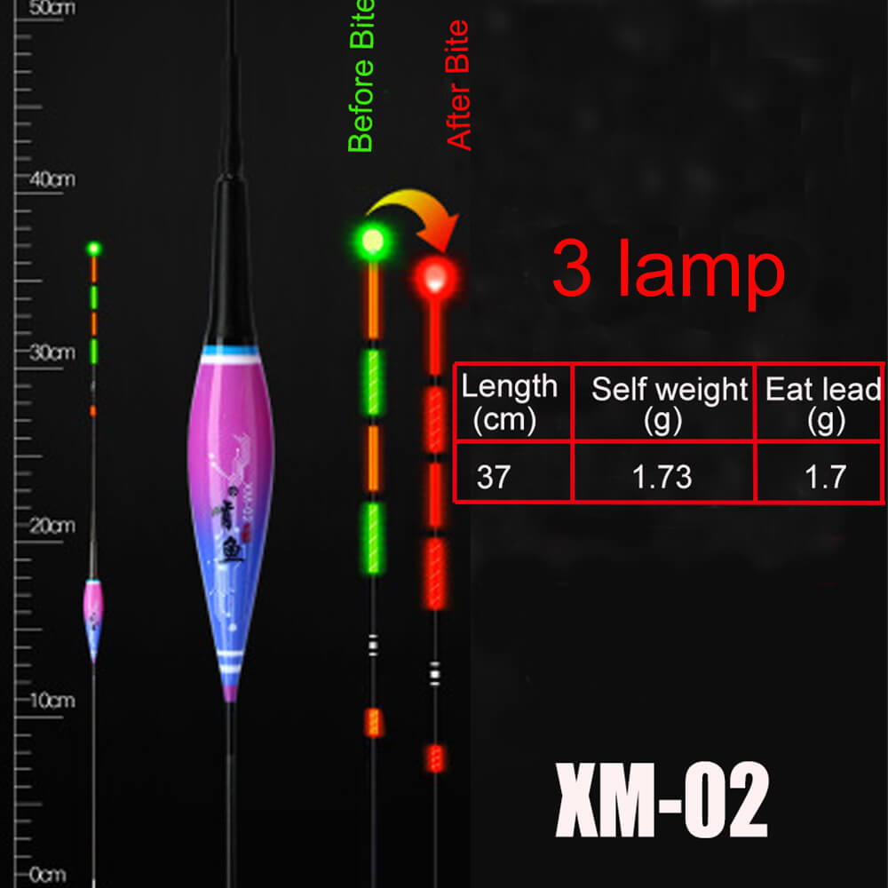 1pc slimme led-vislampen,  cr425 nachtvissers met zwaartekrachtsensor, kleurveranderende dobber, inclusief batterijstopper en accessoire: Xm -02