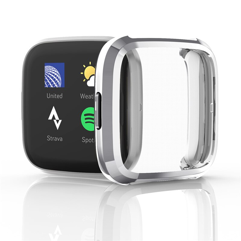 Fitbit versa 2 fodral plätering+tpu skydd silikonfodral helskärmsskydd för fitbit versa 2 fodral 61018: 6