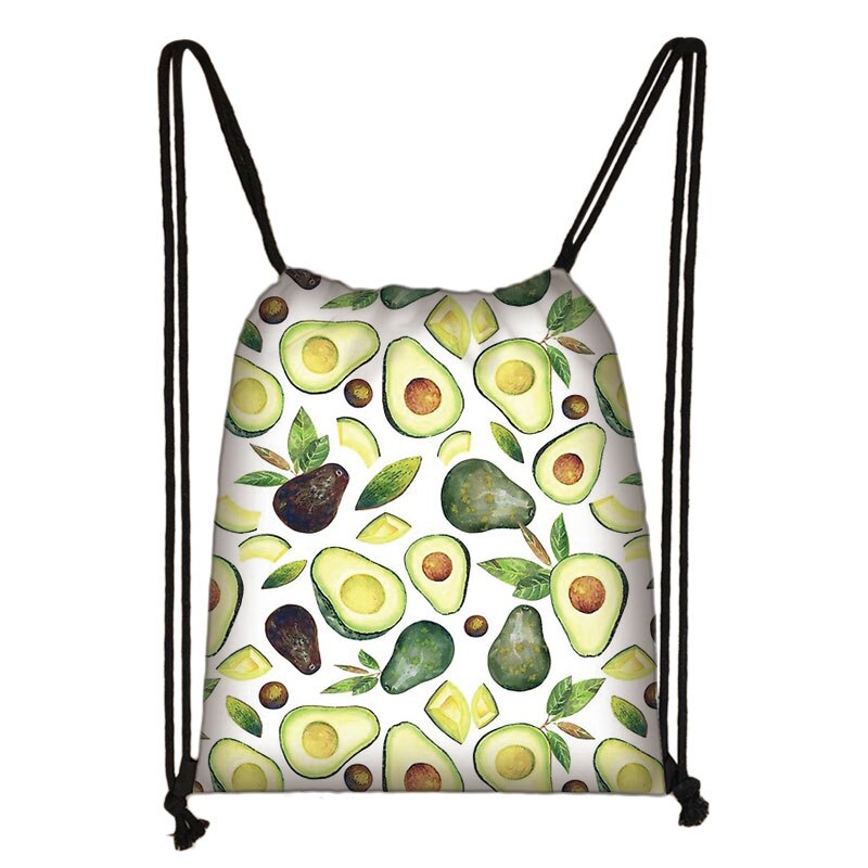 Avocado Lemon Backpack Women Softback plecak Ladies Storage torba ze sznurkiem do podróży dziewczyny Daypack torba na książki uchwyt na buty prezent: skdavocadocw16