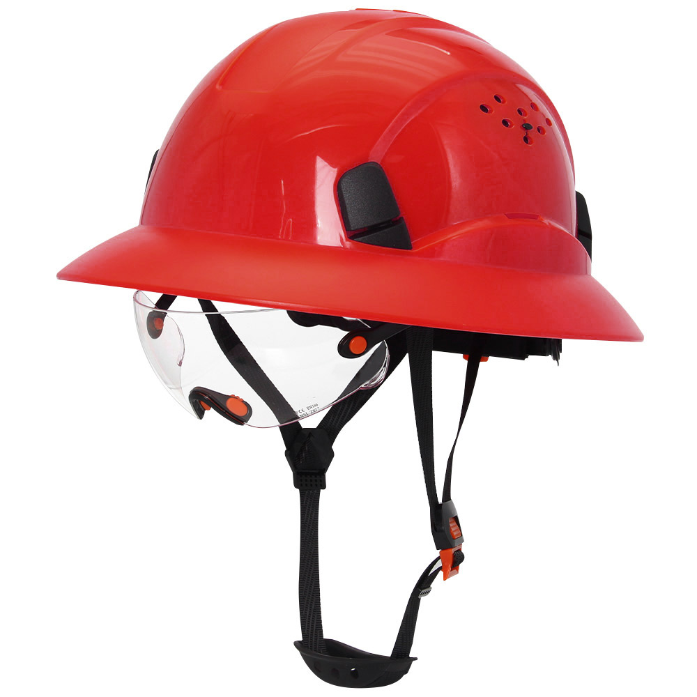 Capacete de segurança ce em fibra de carbono com aba completa e óculos de proteção, construção anticolisão, capacete de segurança ansi para engenheiros, boné de trabalho respirável.: Roxo