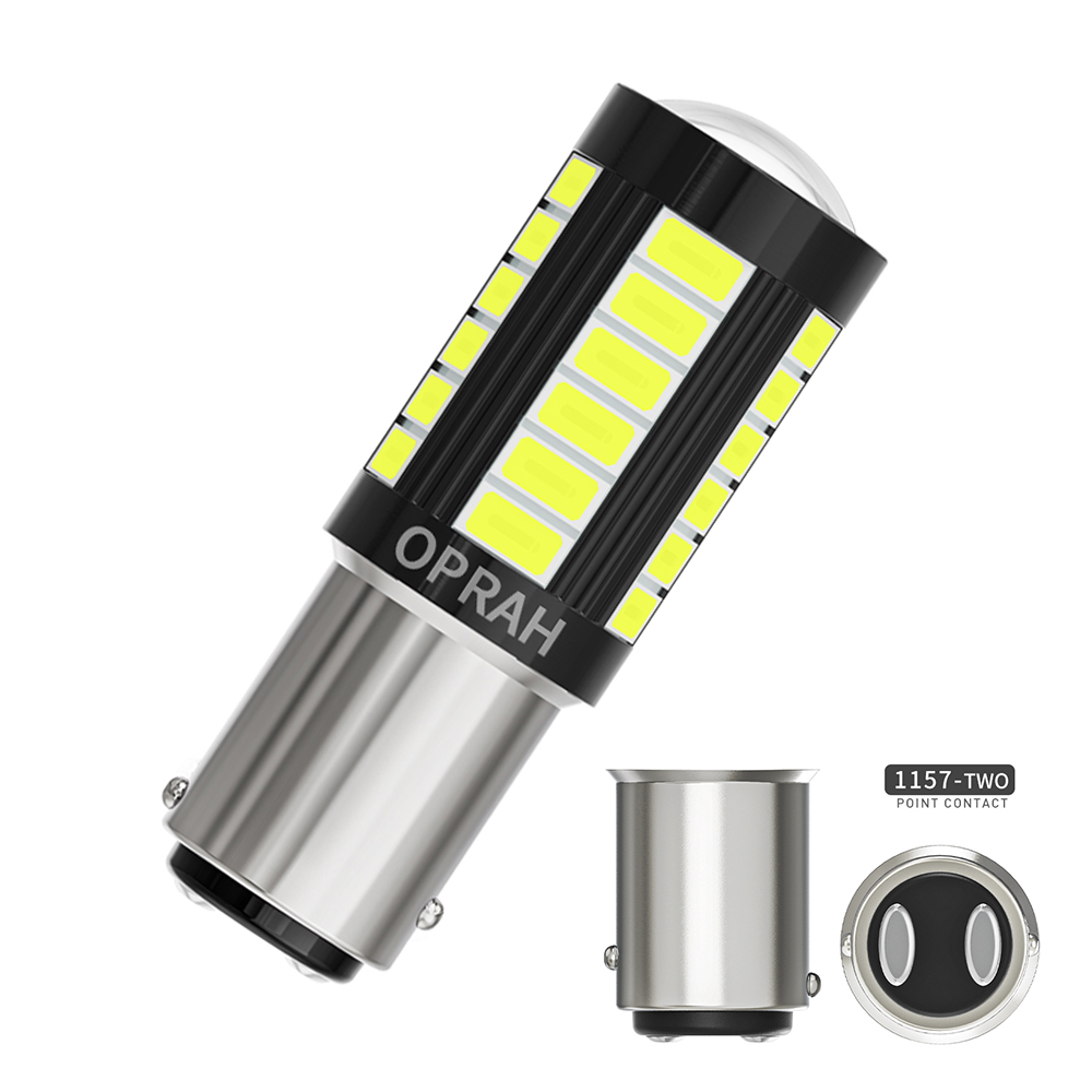 10 Uds 12V 24V 1156 BAU15S 1157 BAY15D luces LED T20 7440 7443 Canbus 33*5630SMD para coche camión lámpara de señal trasera DRL bombilla para correr: Azul oscuro / 5.000 K