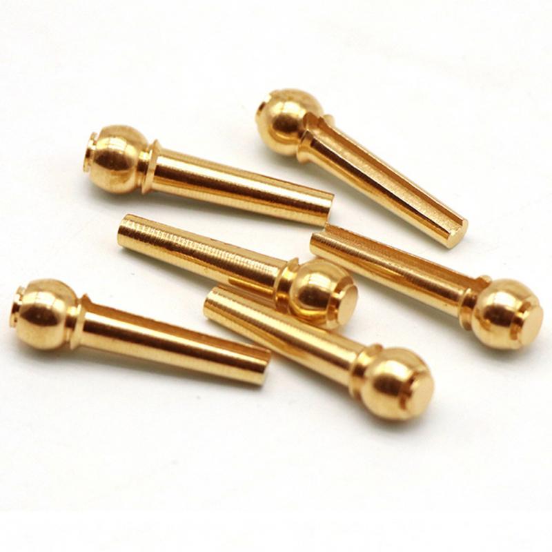 6pcs Acoustic Guitar String Bridge Pins Solid Copper Brass Endpin Replacement Parts Accessories