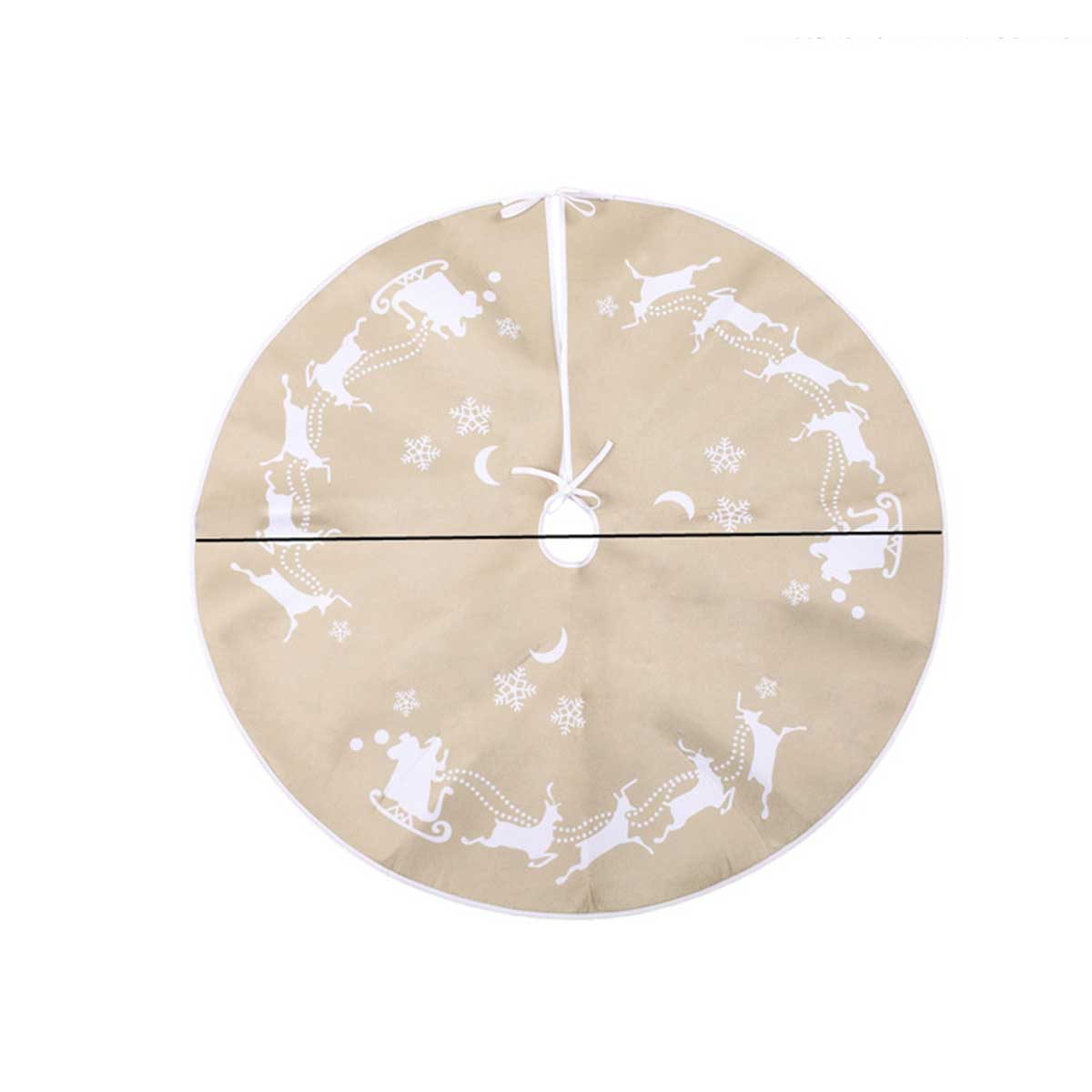 Christmas Tree Skirt Cartoon Deer Pulling Cart Tree Skirt Apron Christmas Party Decorations Arrivals