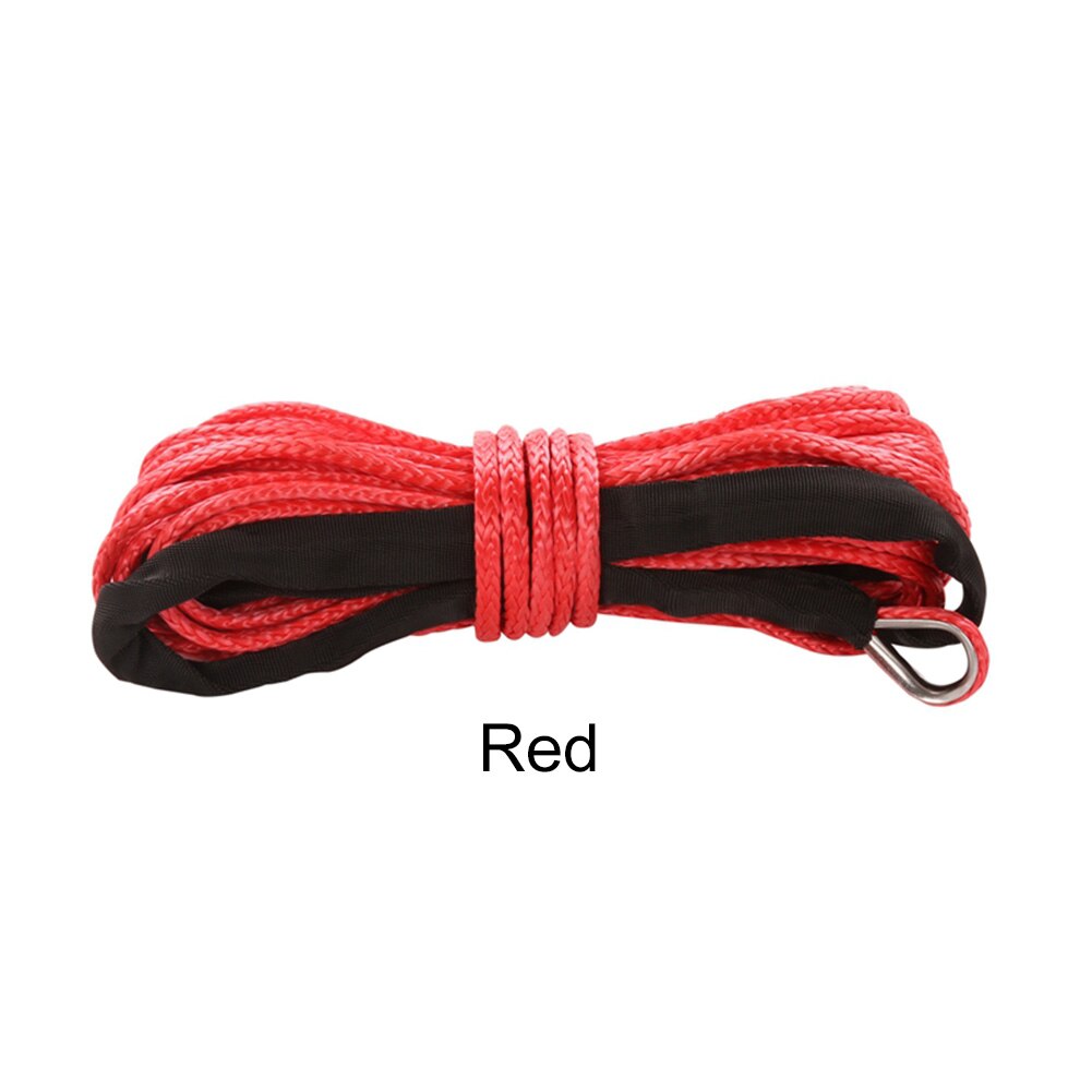 Winch Rope String Line Cable with Sheath Gray Synthetic Towing Rope 15m 7700LBs Car Wash Maintenance String for UTV ATV Off-Road