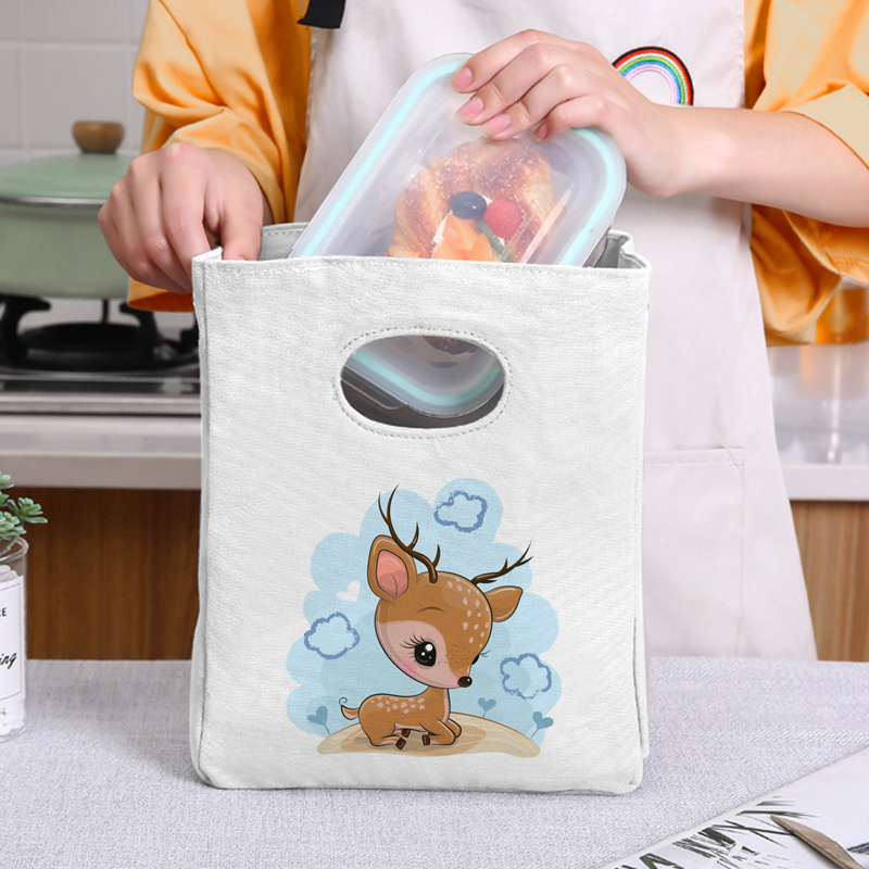 Sika Deer ocieplana z płótna izolowana piknikowa torba na Lunch neutralna izolowana folia izolowana torba do przechowywania żywności przenośna torba na Lunch: 9Sika0011
