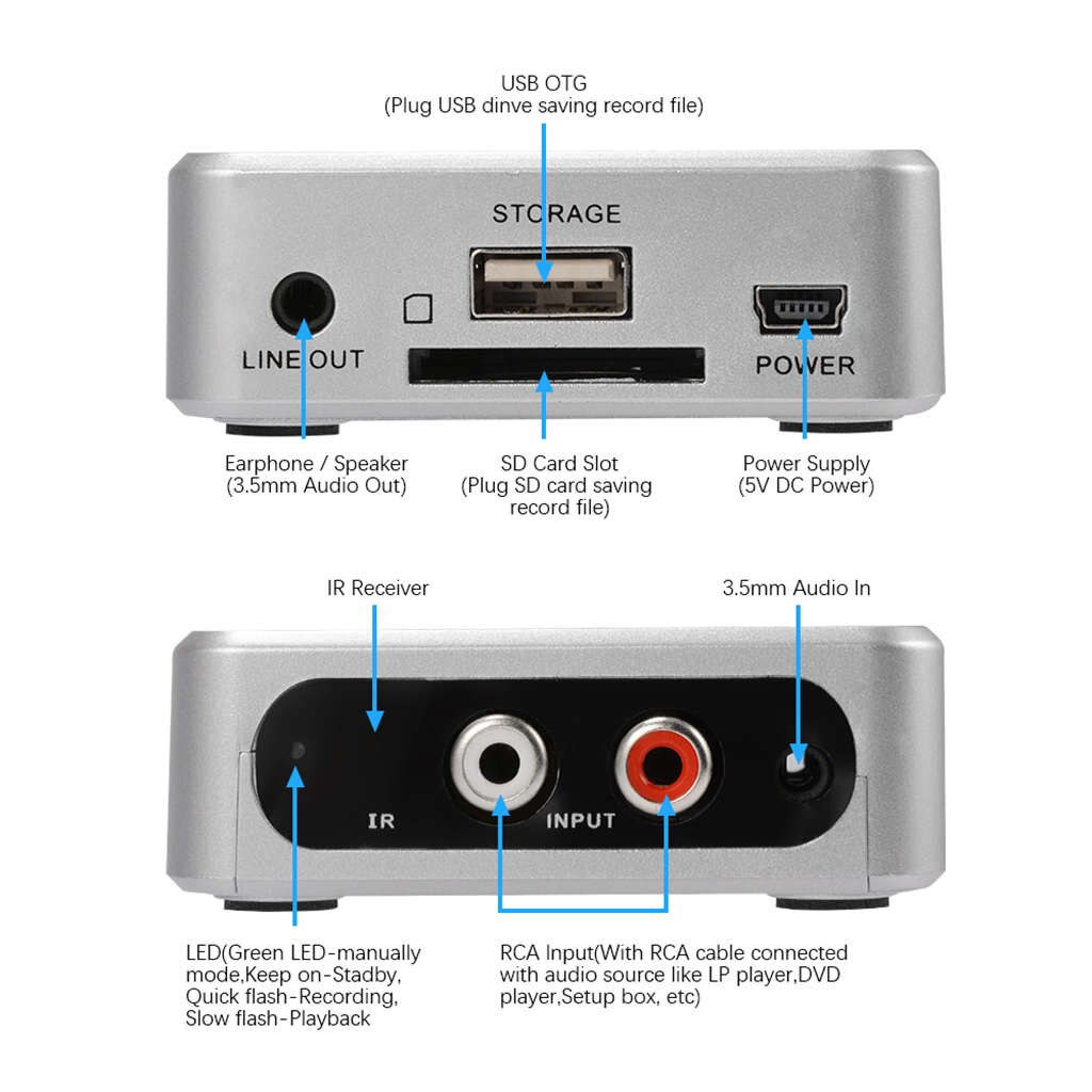 AAAE Usb Audio Capture Recorder Kassette Bänder Zu Mp3/Turntables Mp3 Konverter Adapter Box Musik Digitizer UNS Stecker