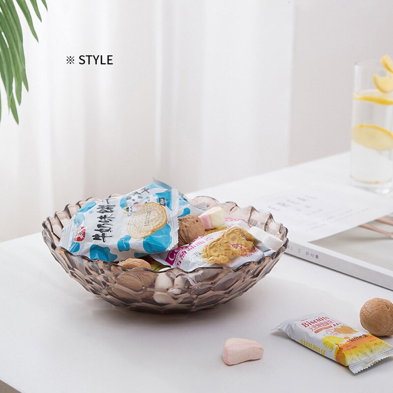 Nid d'abeille fruits bol moderne salon maison collations collations fruits secs assiette en plastique Transparent fruits assiette