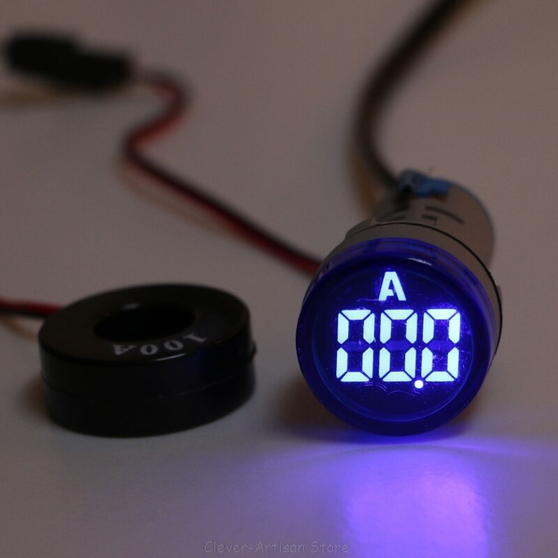 AC220V 22mm Digital Ammeter 0-100A Current Monitor Meter Signal Lamp Amperemeter Au 27 20