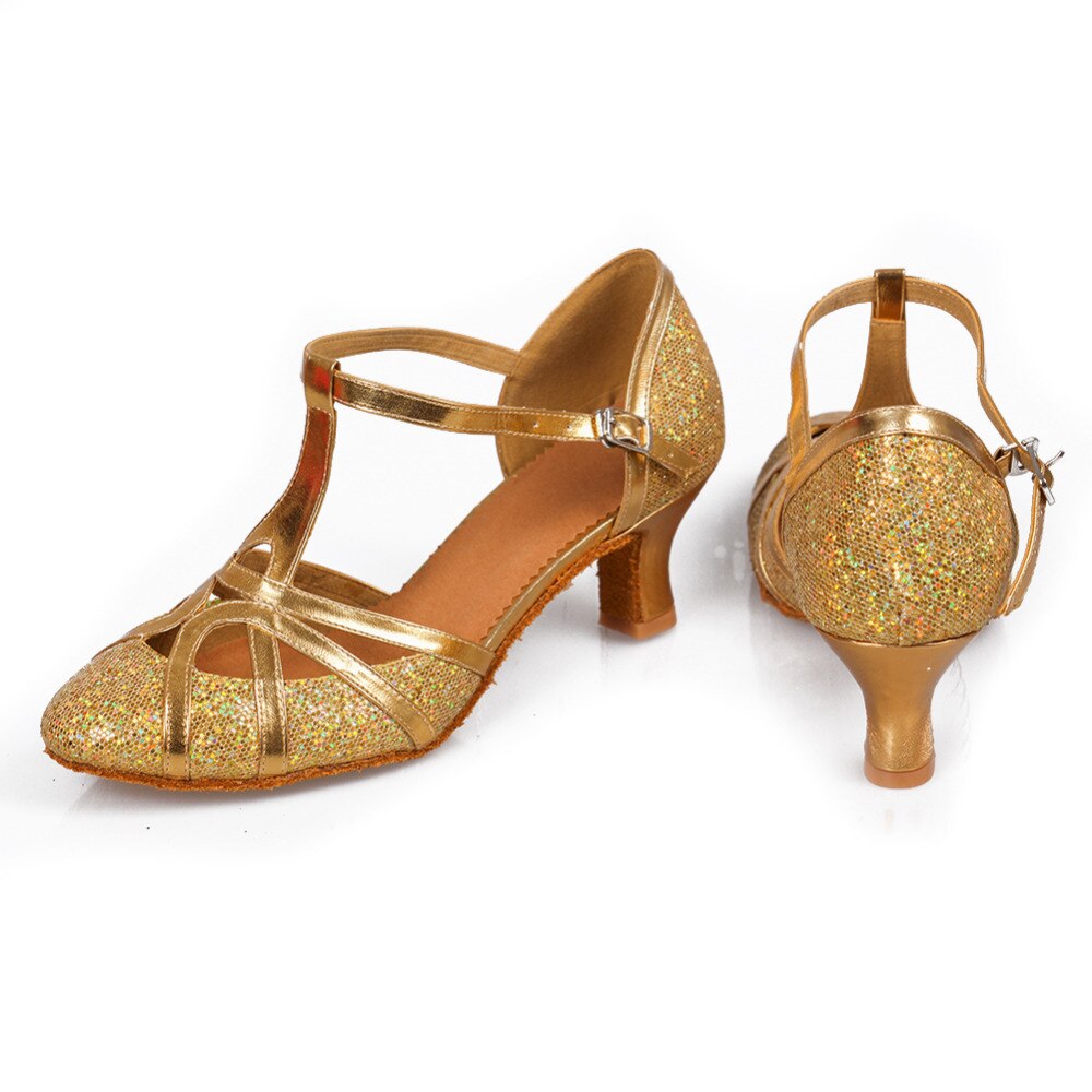 Glitter Goud Dansschoenen Moderne Dans Schoenen Voor Dames Vrouwen Meisjes 5Cm/7Cm Hoge Hak