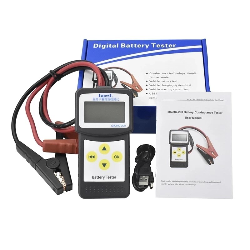 Herramientas de diagnóstico de batería de coche, probador Digital de batería de CCA100-2000 de fábrica, Micro200