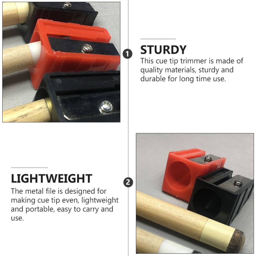 3 pces cue tip burnisher lápis apontador forma piscina ferramenta de reparo (cor aleatória)